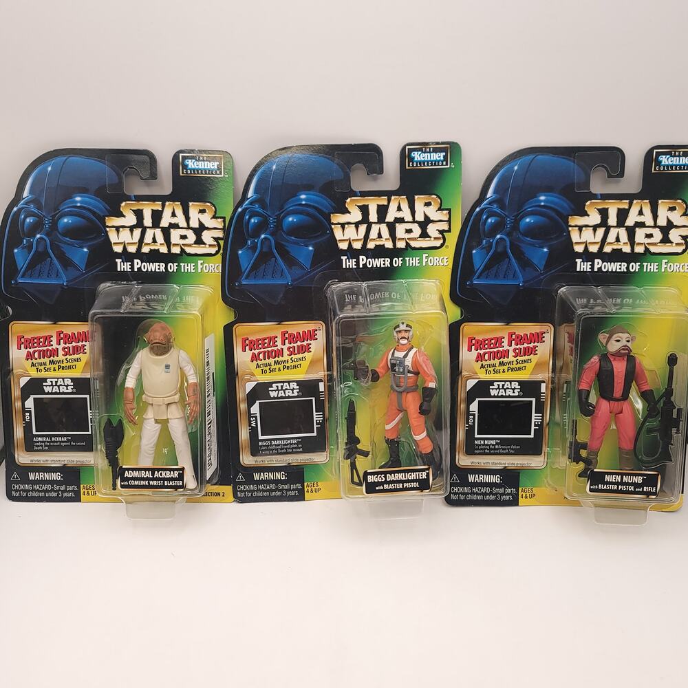 Star Wars The Power of the Force Ackbar Biggs Nien Nunb New in Packaging